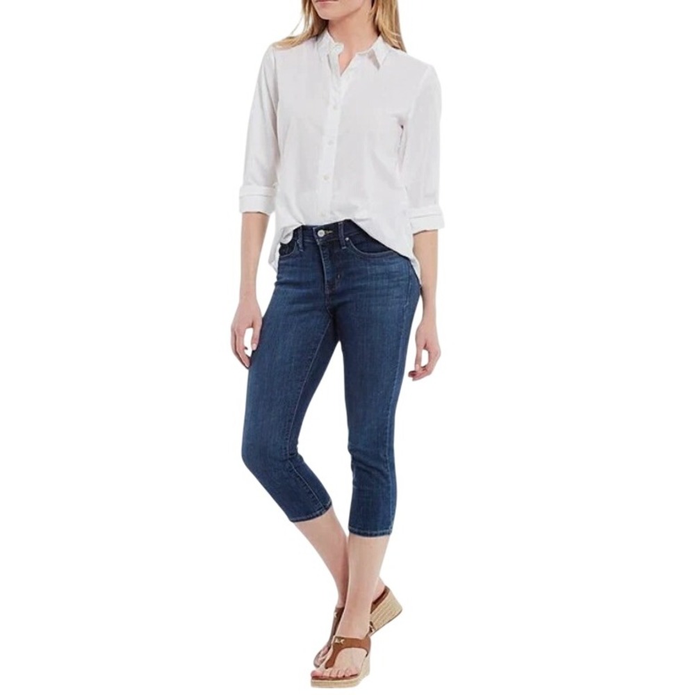 Levis 311 Shaping Skinny Leg Mid Rise Capris Jeans 20W Dark Indigo Blue Denim - Picture 3 of 3